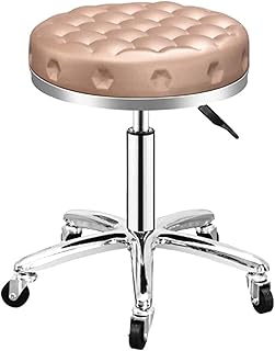 Stool on Wheels Bar Stool Adjustable Height Hydraulic Rolling Swivel Stool, Salon Chair with Wheels, 360 Degree Rotation, Massage Spa Swivel Seat for Drafting Tattoo Beauty Spa, Adjustment Range: 45-6