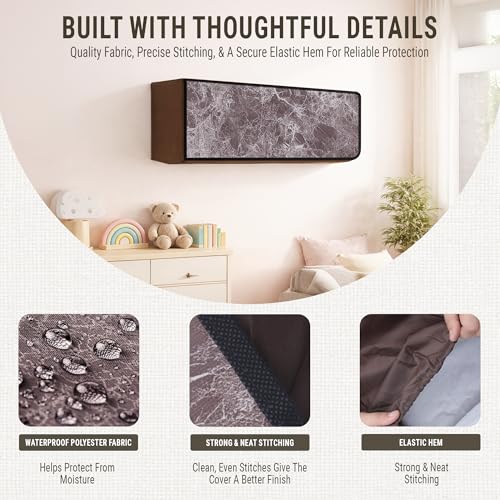 Image of Robustt 1.5 Ton Split AC Cover for Indoor and Outdoor Unit | Waterproof & Dustproof AC Covers with Sun Exposure and Rust Protection | Fabric