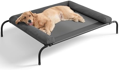 WESTERN HOME Cama elevada refrescante para perros grandes, cama elevada portátil para interiores y exteriores con malla transpirable, a prueba de