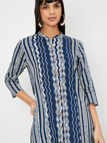 Image of Max Women's Cotton Blend Printed Regular Kurta