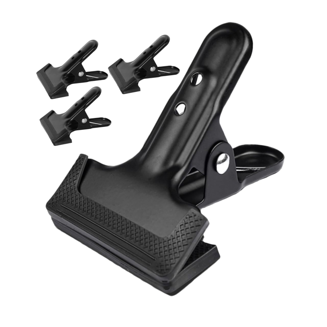 HOMSFOU Photography Backdrop Clamps Set 4pcs C-clamp Background Retaining Clips Black for Use