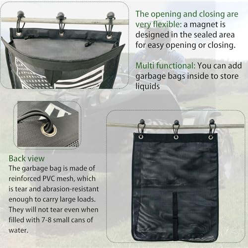 Image of UTV ATV Trash Bag Compatible WithPolaris RZR, Can-Am, CFMOTO, Teryx, Mule, Arctic Cat, Pioneer, Golf Cart,Universal Trash Sack Storage Bag-High-capacity