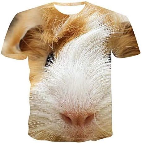 Amazon Co Jp カスタマイズ 夏の動物のファッションかわいい大きな目のモルモットの男性と女性3d印刷のtシャツの動物のカジュアルな半袖 原宿系 おしゃれ Clothing Accessories