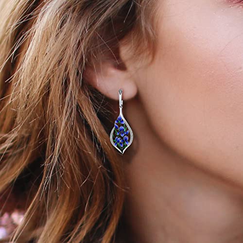 Santuzza 925 Sterling Silver Purple Orchid Earrings Cubic Zirconia Handmade Enamel Flower Dangle Earrings For Women #TOP3