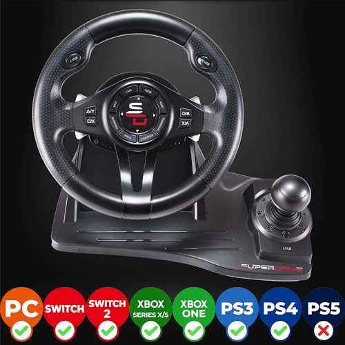 Miniatura 2 de Subsonic - Volante Superdrive Gs550 - Volante De Carreras Con Palanca De Cambios, Levas Y Pedales. Rotación De 270 Y Vibraciones. Para Switch 2 Switch, Ps4, Xbox Series X S, Xbox One Y Pc - Negro