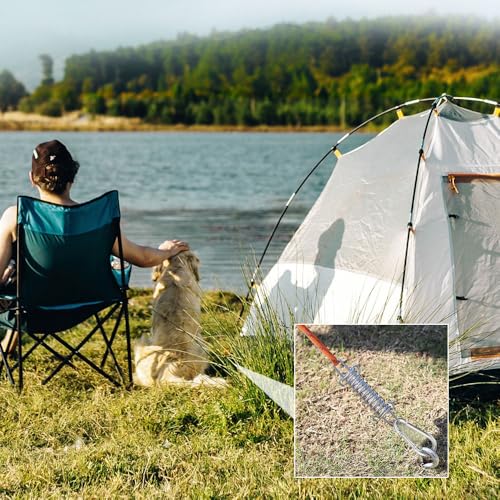 4 Stück Spannfeder Sonnensegel mit 8 Karabinern, Edelstahl Spannfeder Sprungfedern, Spannfeder Zugfedern Set, Seilspanner Sonnensegel, Zugfedern mit Haken für Campingzelt Markise