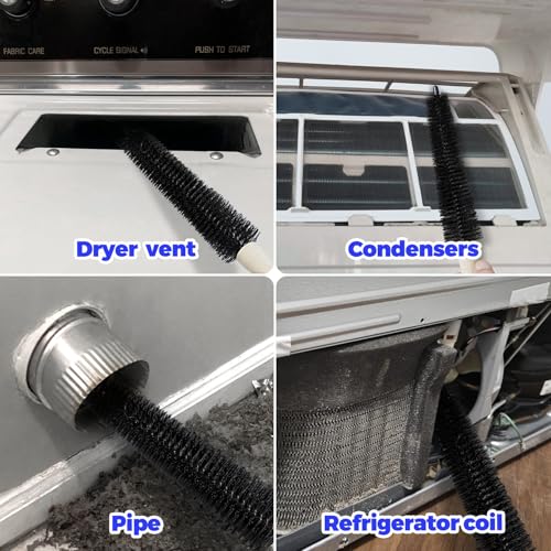 Image of Holikme Dryer Vent Cleaner Kit 3 Pack - Crevice & 2 Lint Brushes