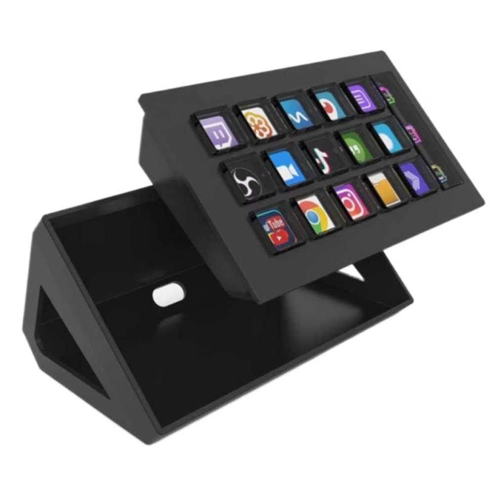 StreamDeck Visual Keyboard a 15 tasti Pulsante LCD Personalizzabile Live Content Creation Controller Compatibile con Kryboard Gift (nero)