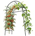 Garden Arch Trellis for Climbing Plants Outdoor - (Black, 81x36x32in) Cucumber Trellis for Raised Bed with Net, Garden Trellis for Climbing Plants, Cucumber, Vegetable, Tomato, Flowers 20mm Thick