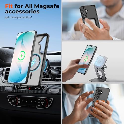 Image of MagPro case for Samsung Galaxy S26 5G| Magnetic Compatible Protective Cover with Strong Magnetic Shockproof Armor Scratch Resistant Polycarbonate Hard Back | Translucent Matte Black
