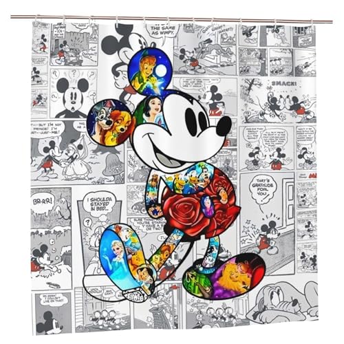 STONEGLOW Anime Bathroom Shower Curtain 72 x 72 Cute Shower Curtain with Hooks Bath Decoration Accessories Home Decor