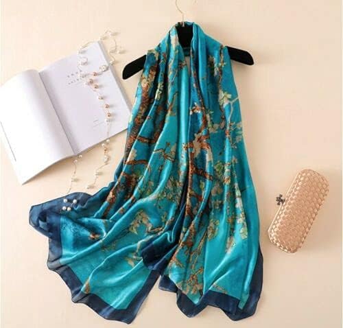 Image of Floral Printed Silk stole | silk Scarf for Women | stylish silk stole for women | Soft Lightweight Stole, Shawl & Neck Wrap | Scarf for Wedding, Party, Travel & Casual Wear