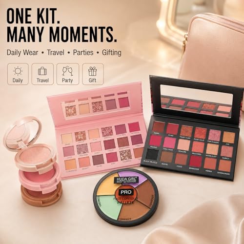Image of HUDA GIRL Makeup Kit of 36Color Nude & Rose Gold Eyeshadow Palette