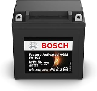 BOSCH Motorcycle Battery YB9-B 9Ah 100A Gel Technology Cycle Resistant Starter Battery, Storable, Maintenance-Free