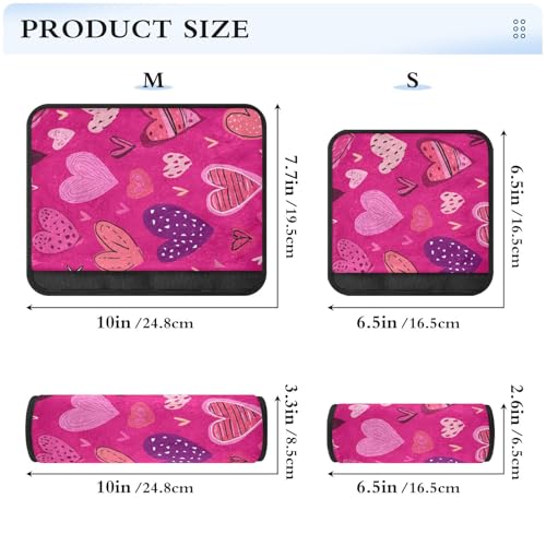 Image of Hot Pink Doodle Hearts Stars Seat Belt Cover Pad 2 Pcs Soft Cute Seatbelt Covers Protector Support Head Neck Shoulder Strap for Car Seats High Chair Backpack for Adults Kids Women Men 10x7.7In