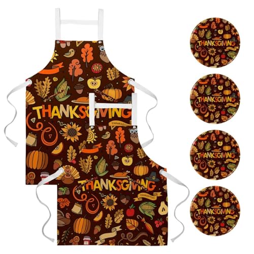 Tablier de serveuse multicolore avec 4 broches pour un service impeccable au restaurant