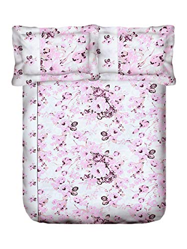 Image of Swayam Pure Cotton Double Bedsheet with 2 Pillow Covers | Size 90 x 100 inch | 160 TC | Floral Design | Soft Breathable Bed Sheet | Comfortable & Durable for Bedroom - Pink