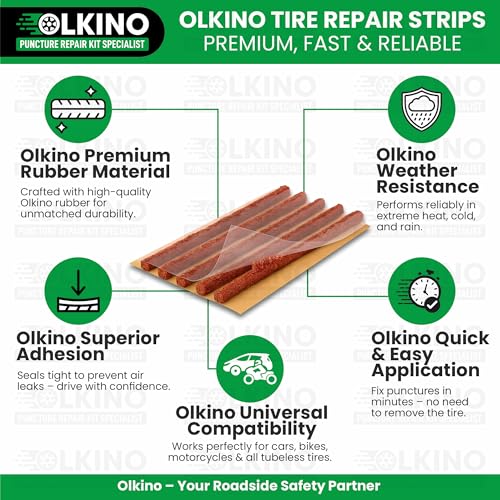 Image of 12-in-1 Tubeless Tyre Puncture Repair Kit for Cars & Bikes | Heavy-Duty T-Handle Tools & 10 High-Grip Repair Strips | with Plier, Solution, Cutter, Gloves (with Storage Bag)