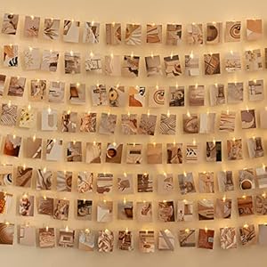 Photo Clips String Light,17FT 50LED Fairy Lights with 51 Clear Clips, Battery Operated String Lights with Clips for…