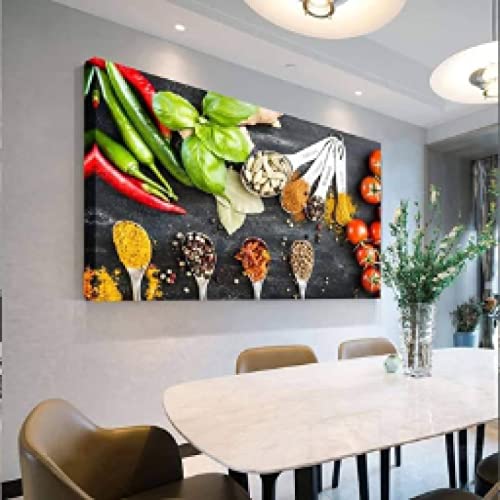 Toile peinture cuisine scandinave d'épices pour décorer votre pièce