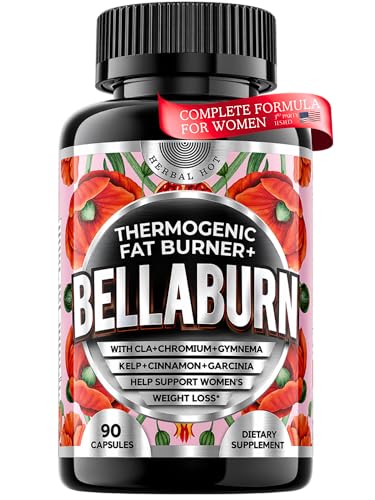 Thermogenic Fat Burner for Women | Belly Fat Burner, Metabolism, Appetite Suppressant, Bloating Support Supplement | CLA, Chromium, Garcinia, Cinnamon | USA Made, 3rd Party Tested | 90 Capsules