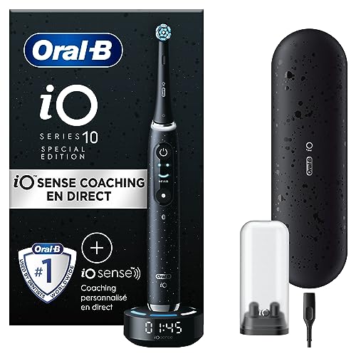 Oral-B iO 10 Brosse À Dents Électrique Noire Pour Adultes, Édition Spéciale, Modes De Nettoyage...