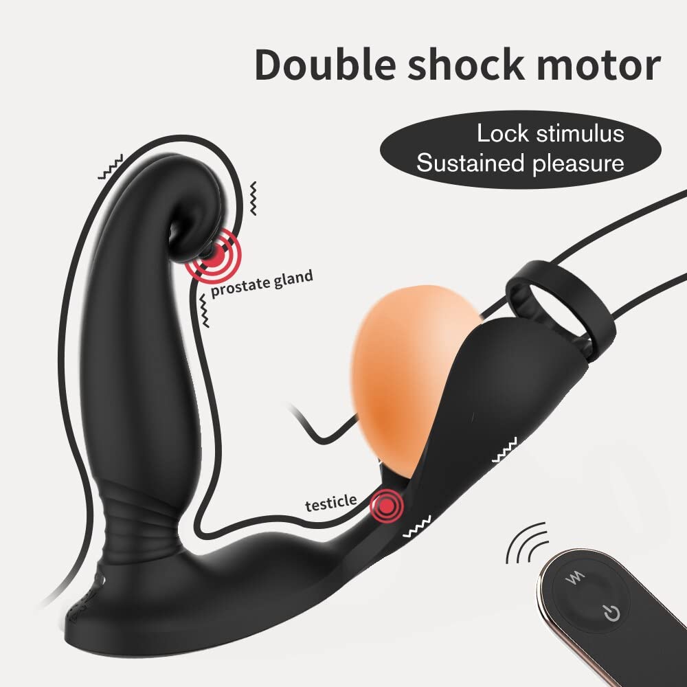 Plug anale Plug anale telecomandato senza fili con vibratore anale del massaggiatore della prostata maschio dell'anello del silicone 10 giocattoli adulti del sesso di velocità