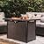 Nuu Garden Outdoor 43 Inch 50,000 BTU Propane Gas Fire Pit Table, Ceramic Tabletop, Water Proof Oxford Cover, Glass Fire Pit Wind Guard, Glass Beads, Lid Included, Dark Brown and Coffee