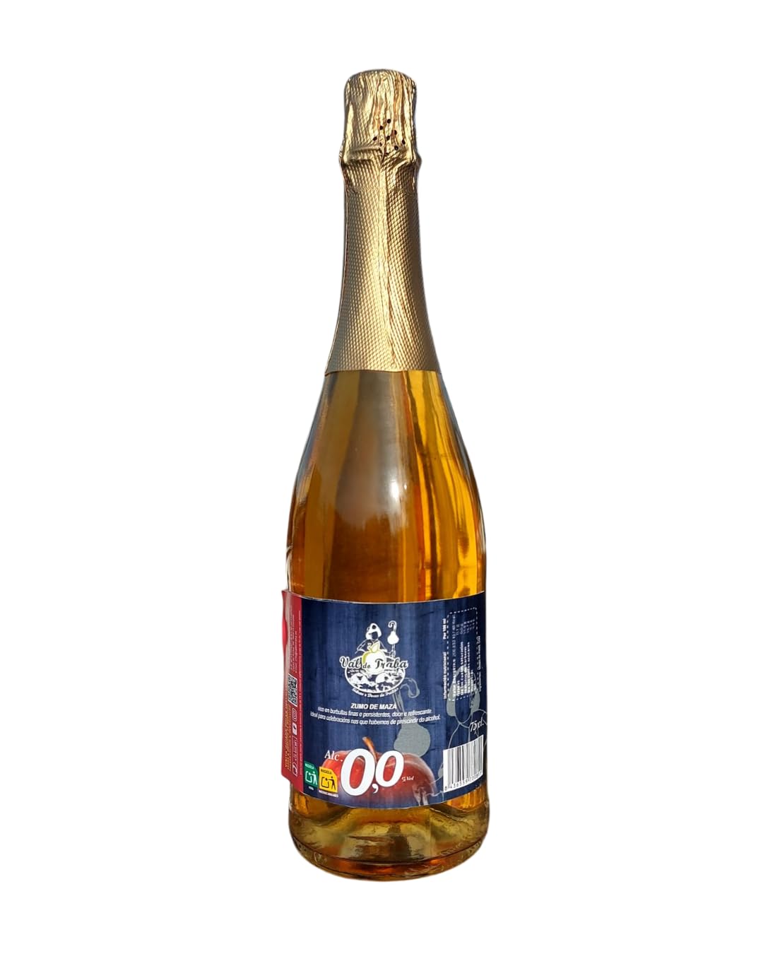 Sidra 0,0 sin alcohol natural de manzana – Refresco saludable, bajo en calorías, ideal para conductores, deportistas y consumo diario. - Val do Traba (Caja de 6 Botellas)