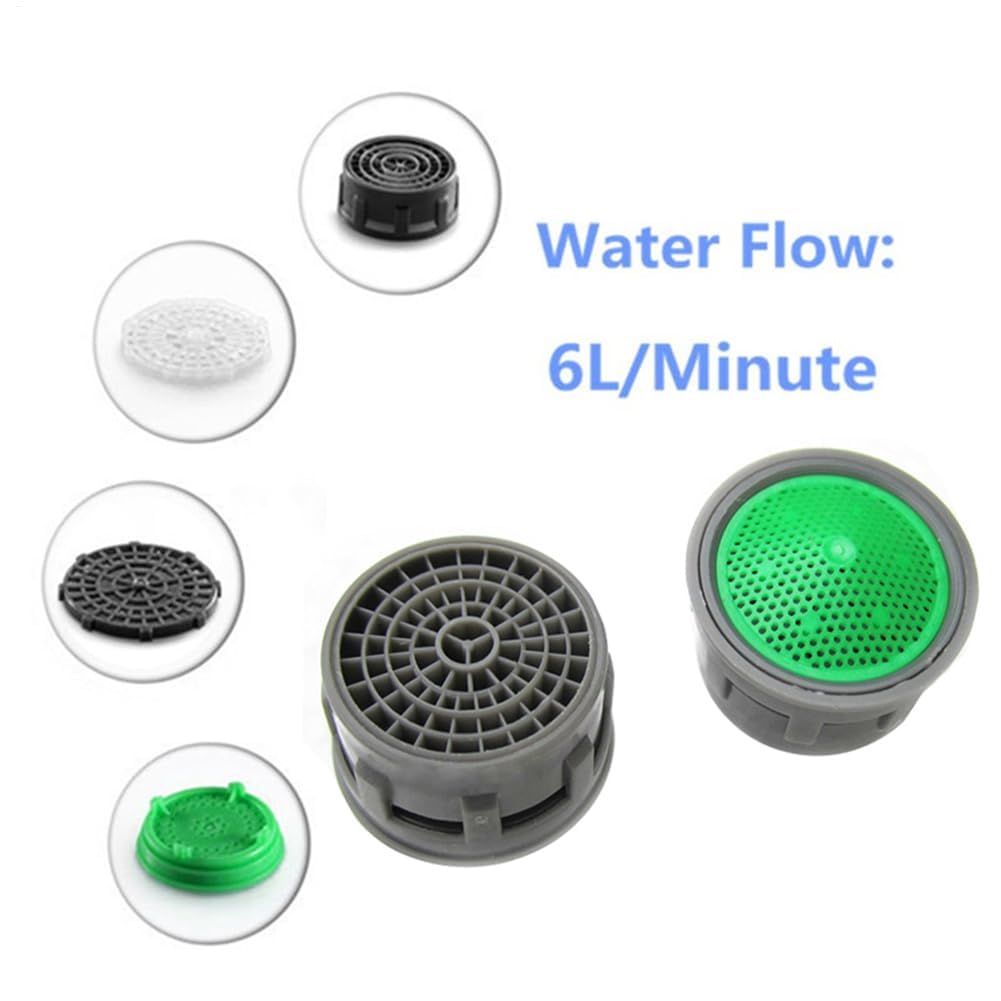 Aireadores de grifo de agua, paquete de 2 filtros de grifo para cocina y baño, aireador de grifo macho de 21 mm, piezas de repuesto antisalpicaduras que ahorran agua, mezclador eficiente rt