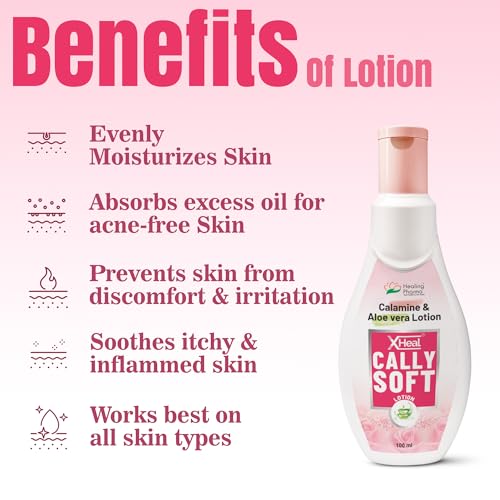 Image of Healing Pharma - XHeal Cally Soft Calamine Lotion For Skin Itching Body With Aloevera - 100ml