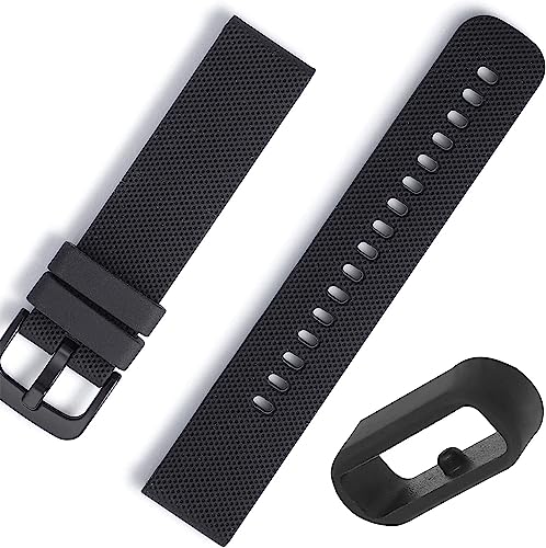 Strap Loop Fasteners For Garmin Forerunner 45/45s - 11 Pack Black Silicone Keepers, Security Rings For Watch Band