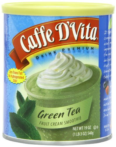 Caffe D'Vita Green Tea Fruit Cream Smoothie, 19-Ounce Cans (Pack of 6)