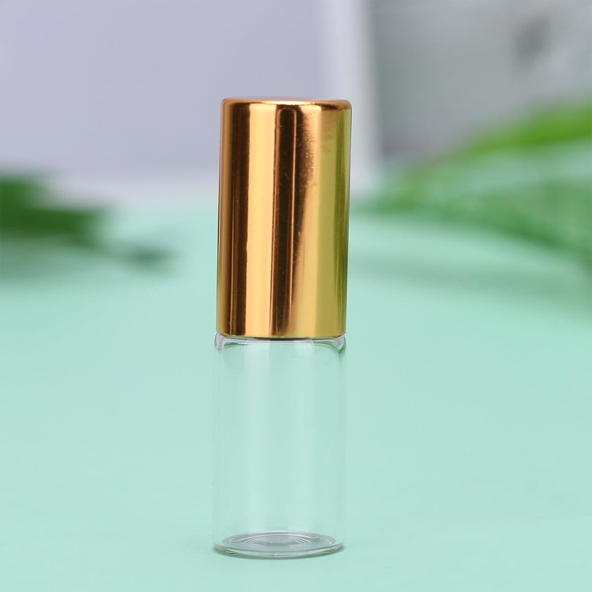 PLAFOPE Botellas Roll-on de Vidrio Transparentes 3 Ml, 20 Piezas para Aceites Esenciales, Aromaterapia y Masaje, con Bola Rodante de Acero y Tapa Dorada Hermética, Envases Rellenables