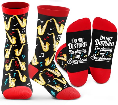 ZAGKOO Saxophone Socks - Saxophone Gifts for Teens Saxophones Players - Musical Gifts Ideas Music Themed Socks for Christmas