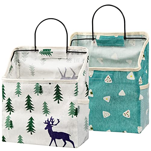 2 Piezas Bolsa de Almacenamiento de Pared, Pared Colgando Almacenamiento Bolso con Marco de Metal, Organizador de Almacenamiento Colgante para Dormitorio, Cocina, Baño