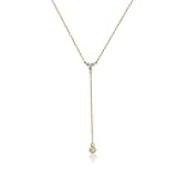 14K Gold Plated Zircon Y Lariat Necklaces Long Drop CZ Pendant Y Necklace for Women Dainty Diamond Chain Necklace Fashion Jewelry