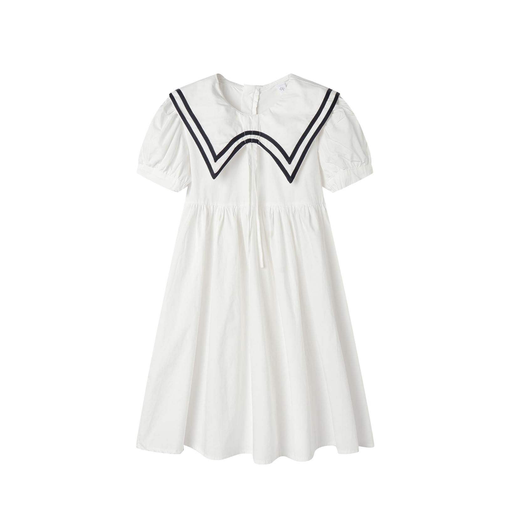 Mud Kingdom Vestido náutico para niñas, cuello marinero, manga corta, uniforme escolar de verano, talla 4-14