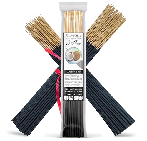 Plant Guru PG_BLACKCOCONUTINCENSE_BUNDLE Black Coconut Exotic Incense Sticks 11 Inch cover