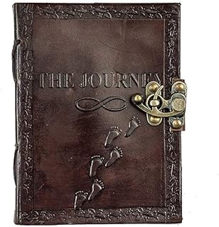 OVERDOSE The Journey Vintage Leather Journal | Antique Handmade Unlined Paper, Leather Sketchbook, Drawing Journal, Great Gift for Men & Women Size 5" x 7" inches 12 x 17cm