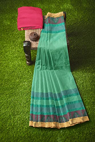 Image of Pothys Women's Green Art Soft Silk Saree With Blouse Piece (A3230 Green)