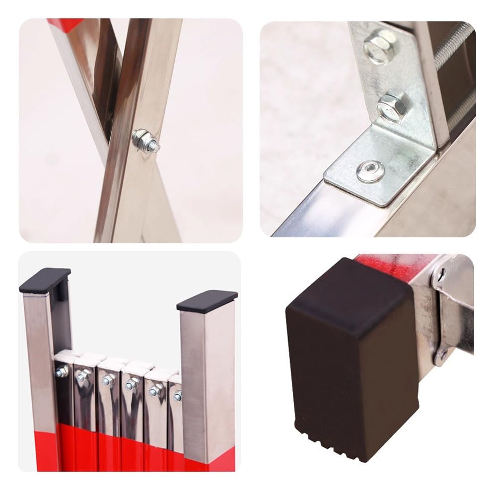 Genérico Barrera de tráfico Industrial móvil con Ruedas, Puerta de Seguridad Plegable y Extensible de Acero Inoxidable, Barrera Exterior retráctil (1,5 x 3 m/4,9 x 9,84 pies) para Control de Acceso s