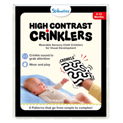 Image of Skillmatics High Contrast Crinklers - Black & White Sensory Cloths for Baby
