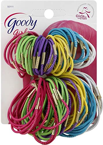 Goody Girls Classic Elastic Hair Ties, 100 count, Assorted Colors