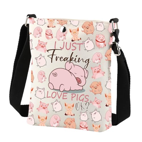 Pig Crossbody Bag Pig Gifts Pig Lover Gifts Piggy Gifts Pig Farmer Gifts I Just Freaking Love Pigs Ok Pig Sling Purse Bag3