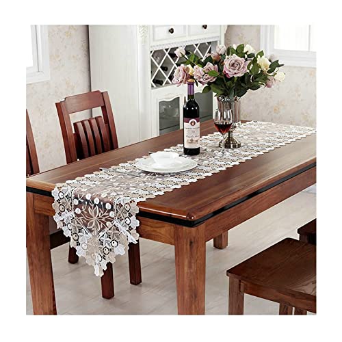 Chemin de table dentelle haut de gamme broderie florale dorée WXKAGF 180cm
