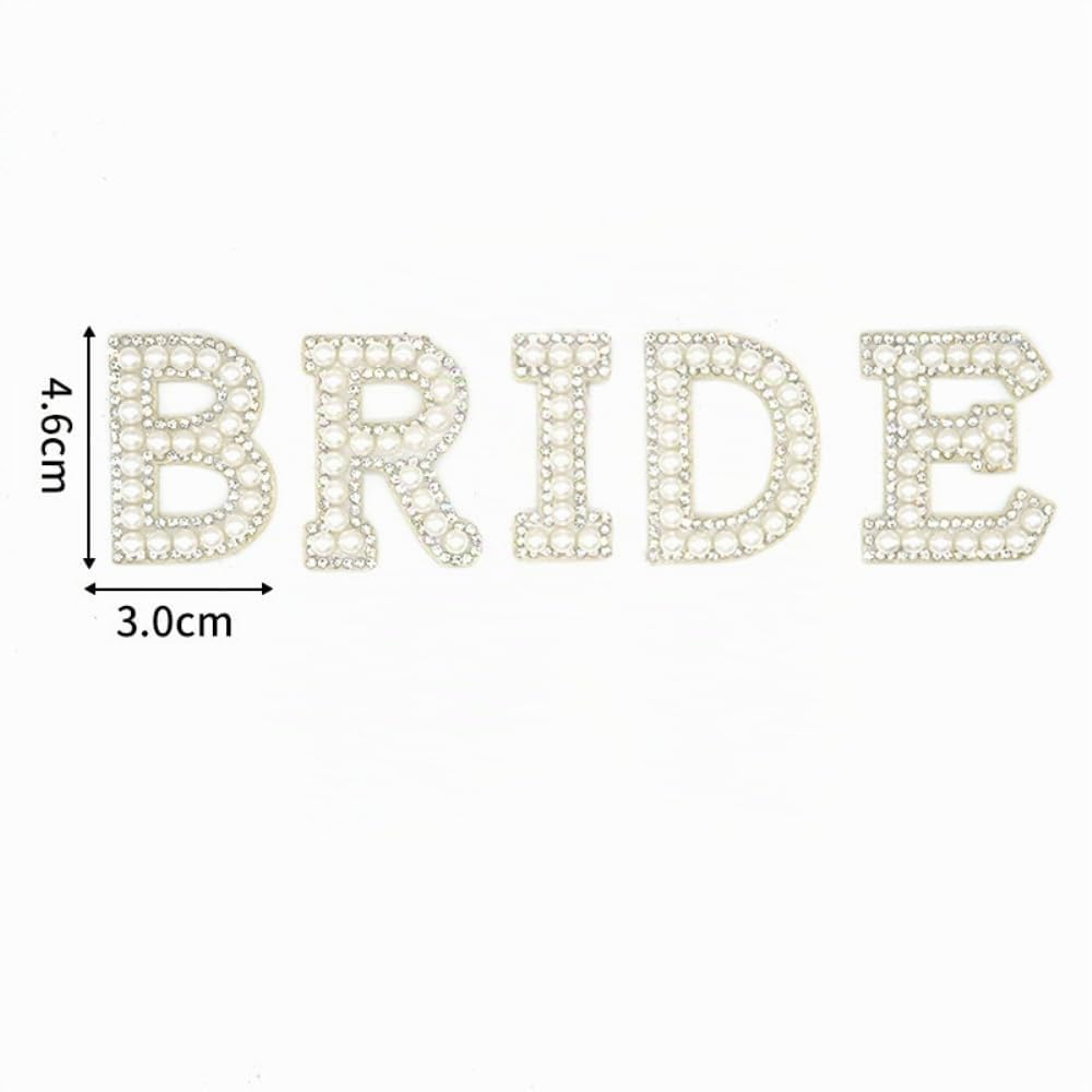1 lot de patchs brillants tendance en forme de lettres de l'alphabet Bride - Avec perles et strass - À repasser - Pour sacs à dos, chapeaux, chaussures, jeans, accessoires de costume, coques