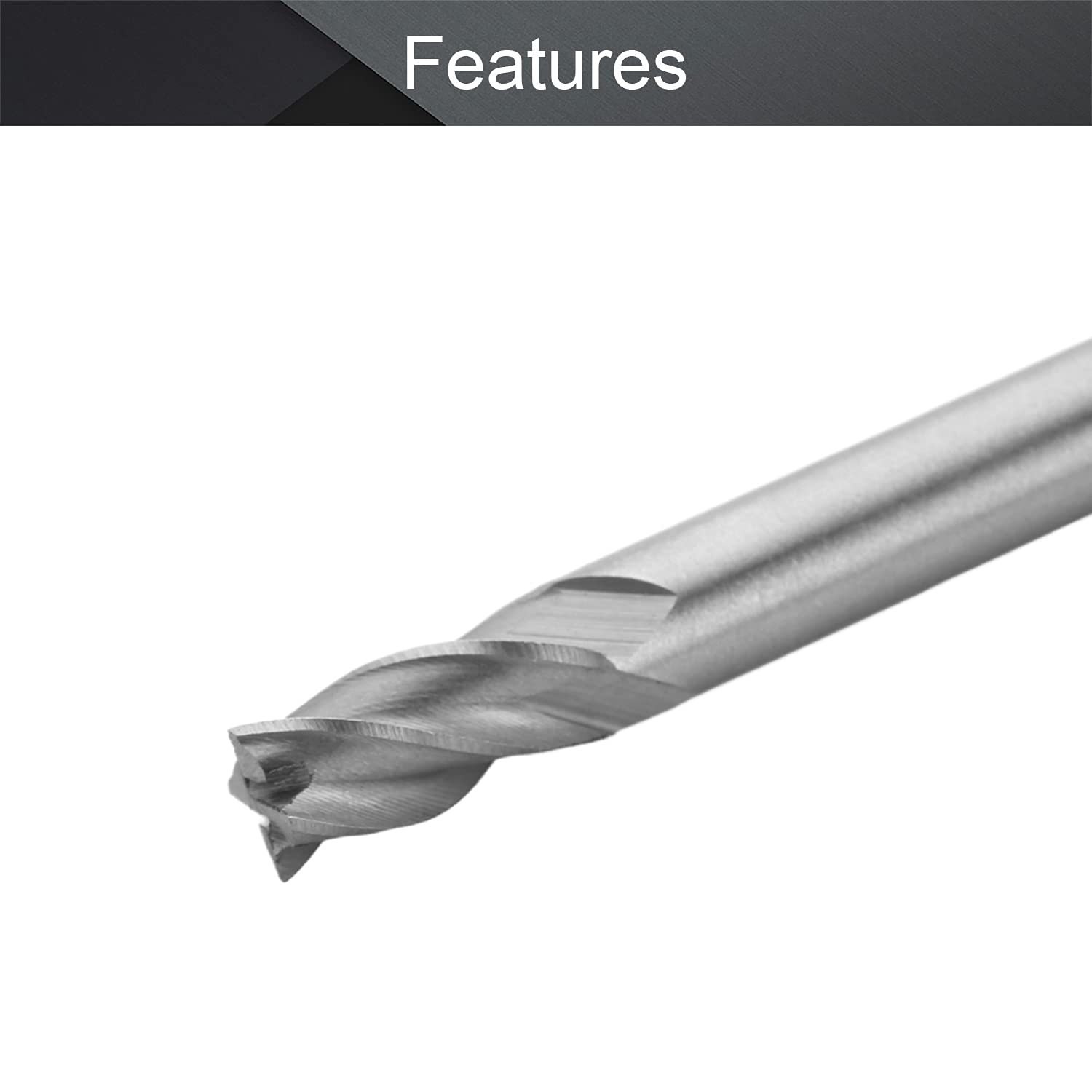 Utoolmart 4 Flute Straight End Mill Cutter, High Speed Steel HSS-AL, CNC Router Bits, 6 x 6 x 13mm, 5 Pcs