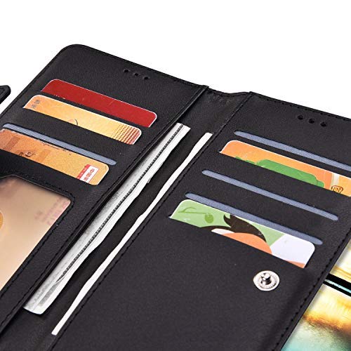 Uposao Cover Flip Case In Pelle Per Galaxy A20e - Portafoglio Con Chiusura Magnetica E Porta Carte - Farfalla Nero - 4