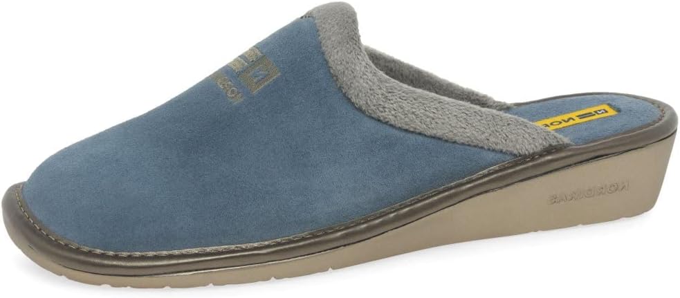 Nordikas Natala III Womens Faux Fur Lined Suede Mule Slippers 9.5 Medium Jeans/Metallic Suede